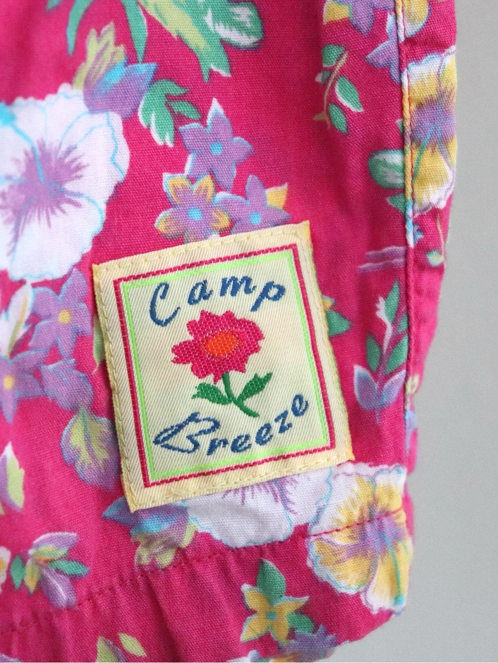 LL Bean Vintage Hot Pink Floral Baby Romper 0J22 12 MTH TOD